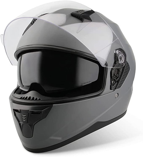 casco moto con gafas